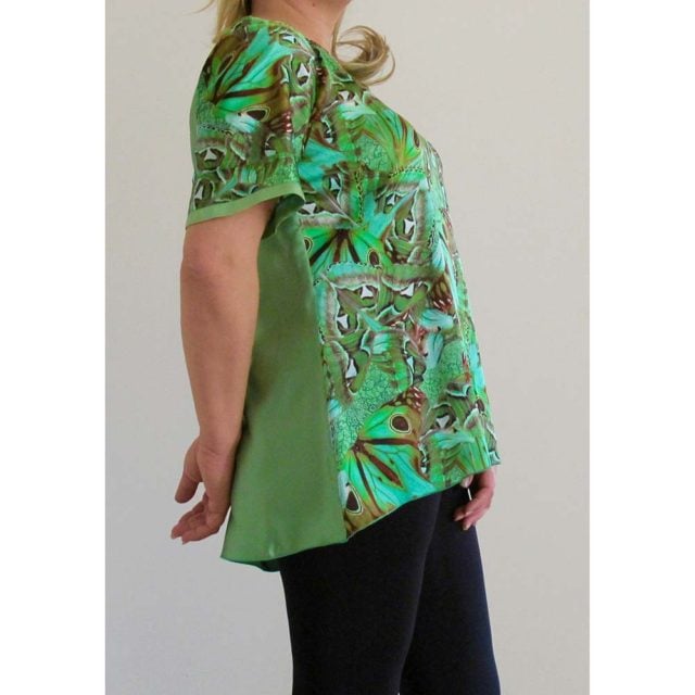 Camicia in seta con manica corta a raglan